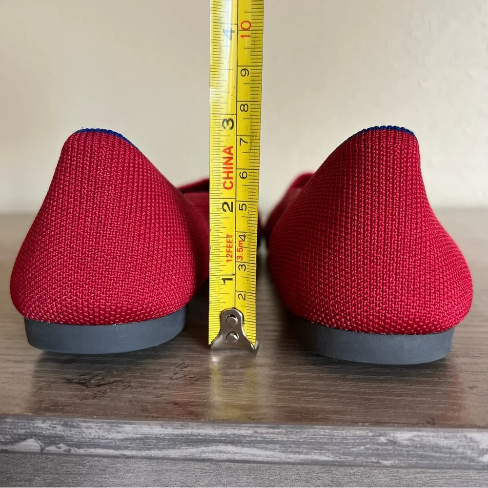 Rothy’s The Point Red Flats Women’s Size 7.5 Slip On Casual Washable Lightweight - Picture 10 of 10